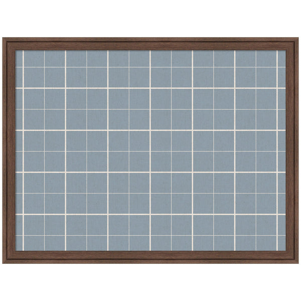 Framed Fabric Pinboard Light Blue Plaid Wall Organization