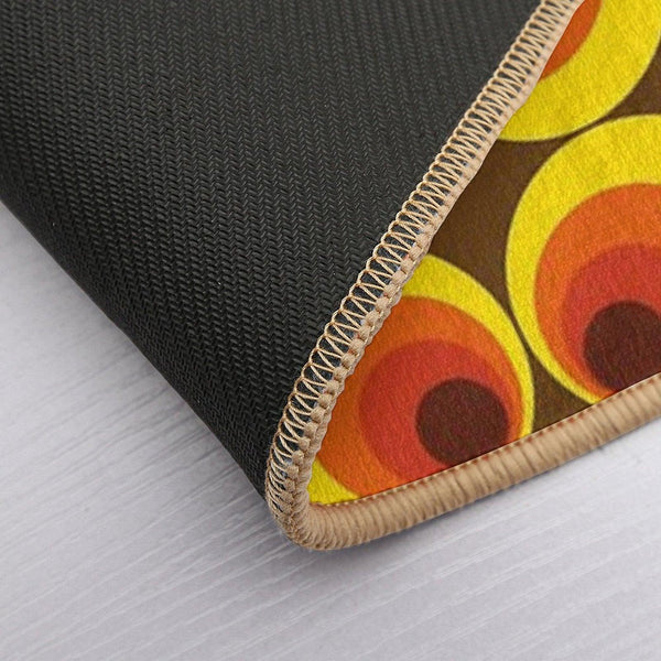 70s, 80s Funky Vintage Circle Pattern Bath Mat