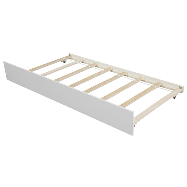 Twin size Platform Bed with Trundle White V.I.P Digital Presence