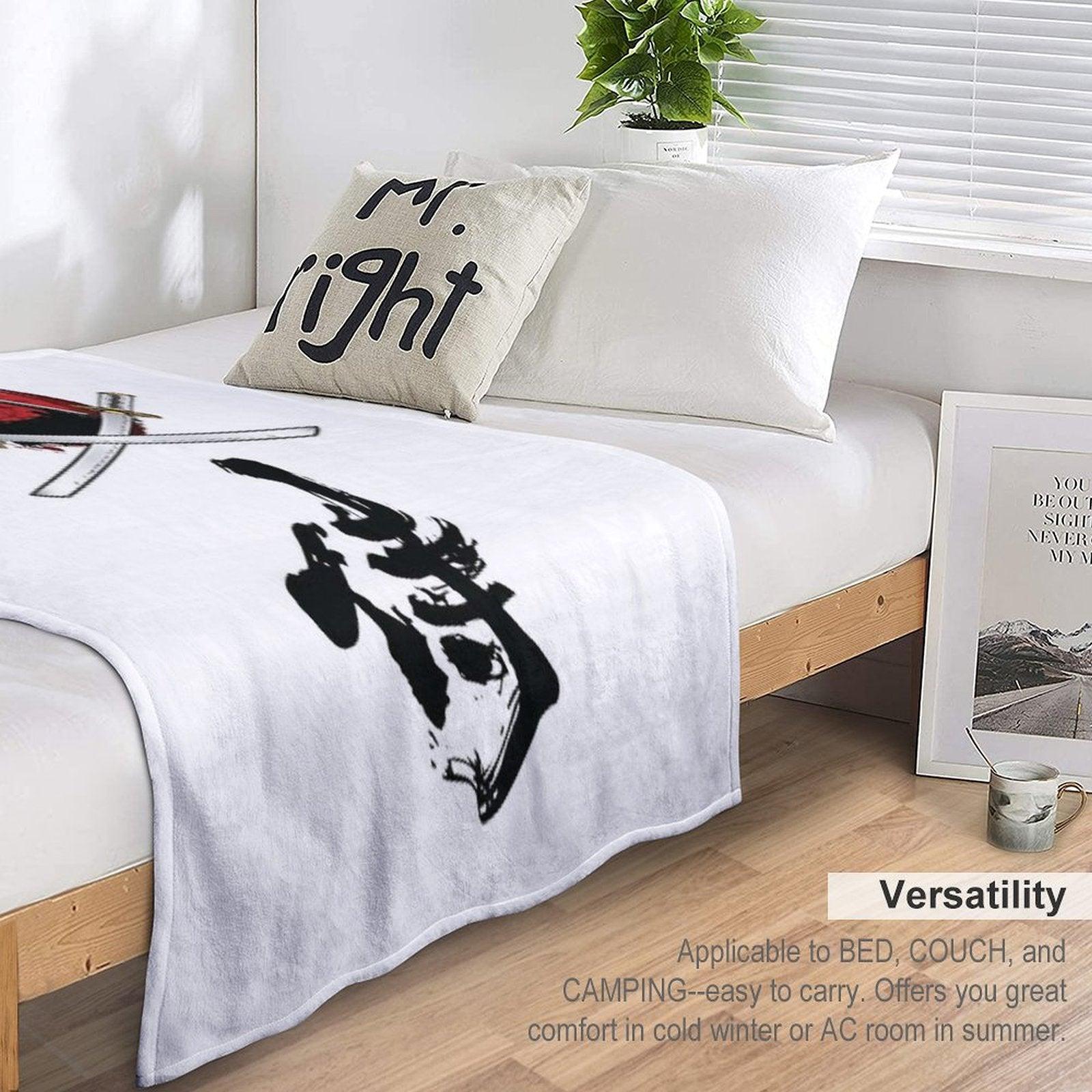 Samurai Katana Tori Gate Kanji Throw Blanket