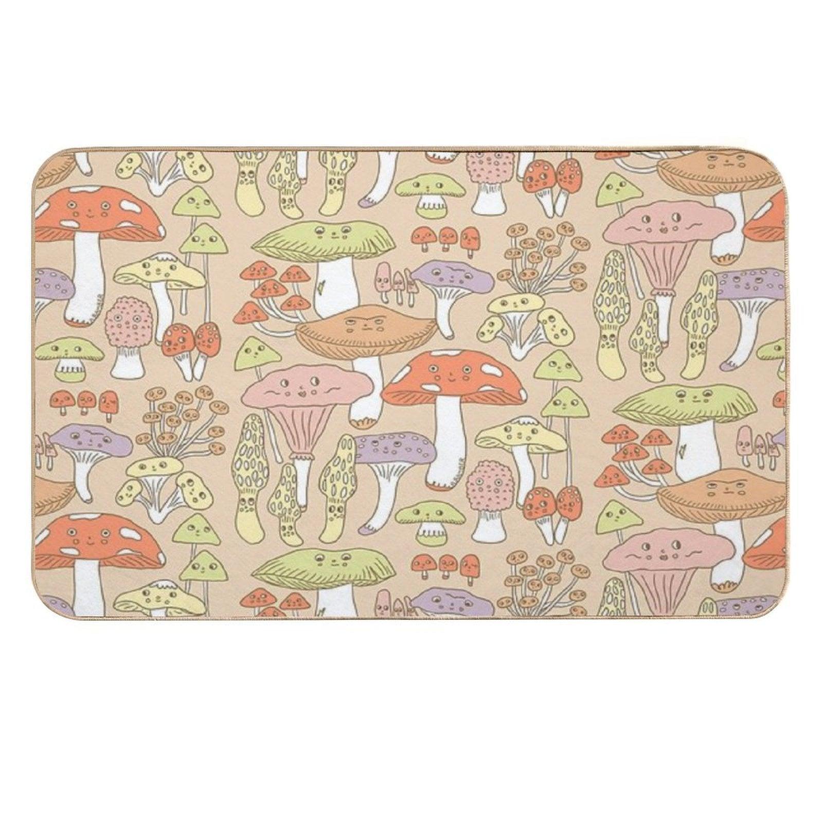 Cute Mushrooms  Dirt-Trapping Bath Mat