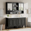60" Double Sink Bathroom Vanity Set with Tall - Black