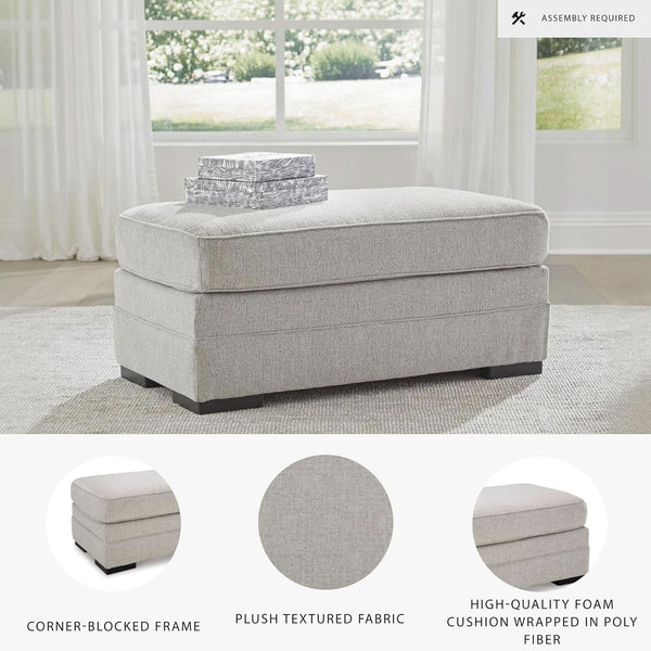 Eastonbridge Upholstered Rectangular Ottoman Light Gray