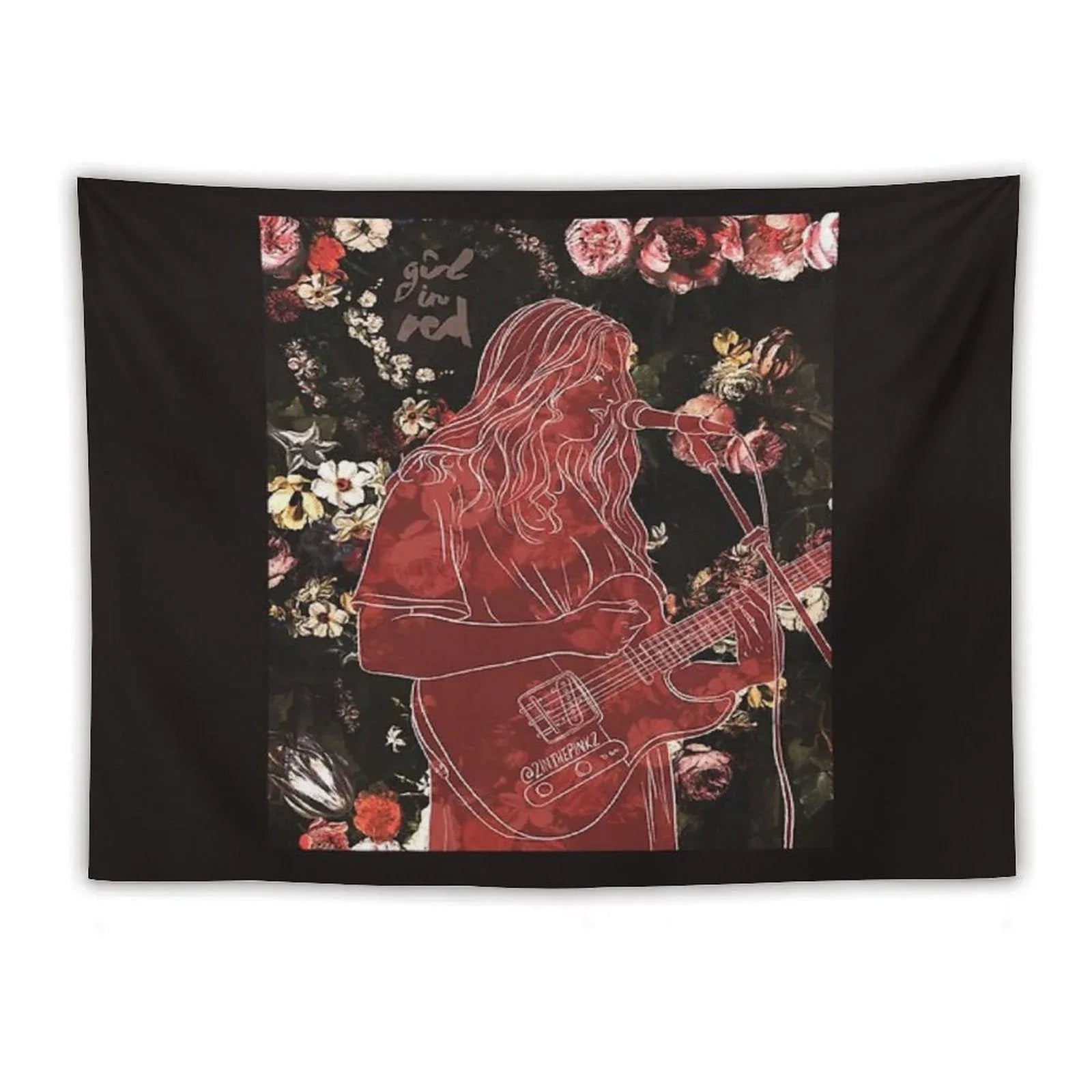 Girl in Red Tapestry