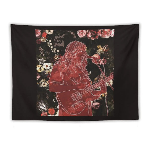 Girl in Red Tapestry