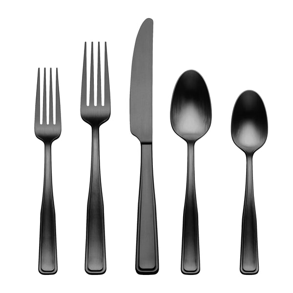 Reid Vintage Black 20 Piece Flatware Set Service for 4 by Oneida