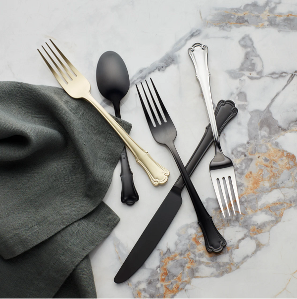 James Street Satin Black 20 Piece Flatware Set by Oneida