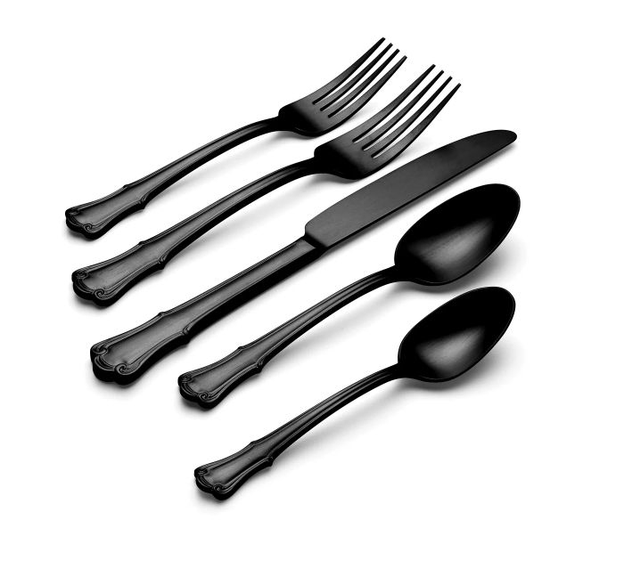 James Street Satin Black 20 Piece Flatware Set by Oneida