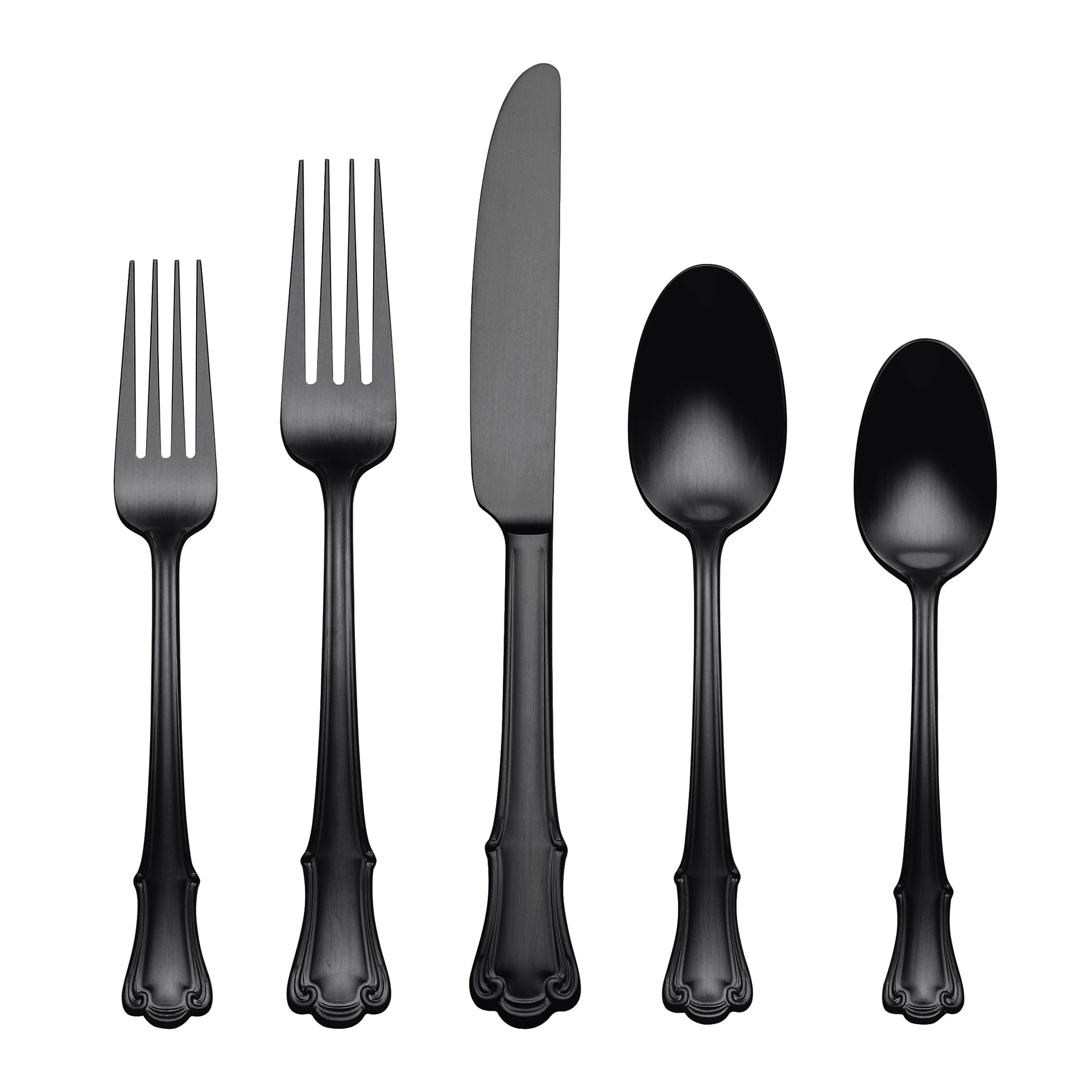 James Street Satin Black 20 Piece Flatware Set by Oneida