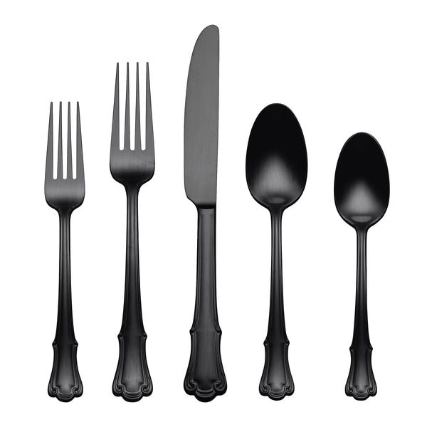 James Street Satin Black 20 Piece Flatware Set by Oneida