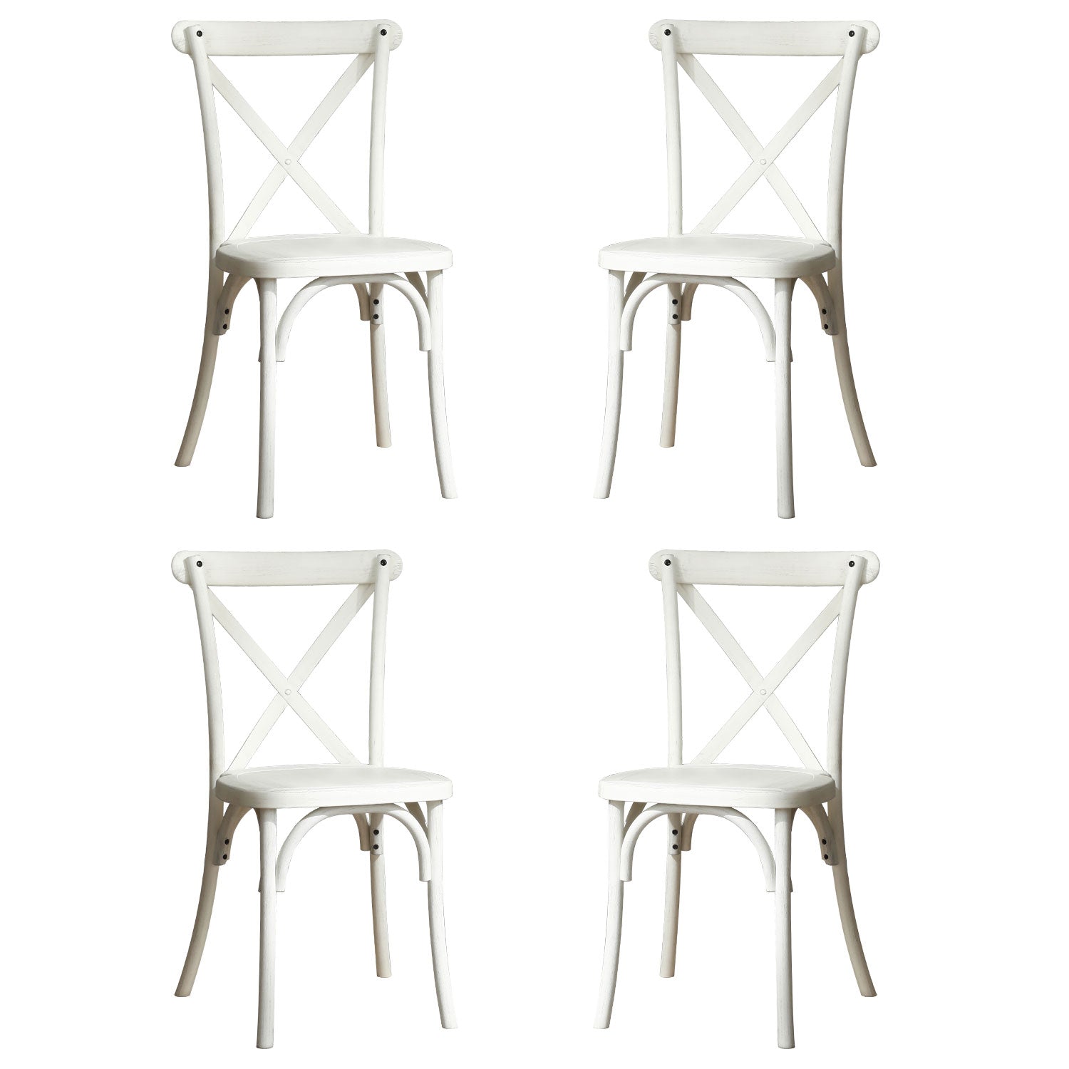 4-Pack Resin X-Back Chair, Mid Century Chair Modern Farmhouse Cross Back Chair for Kitchen ,Lime Wash