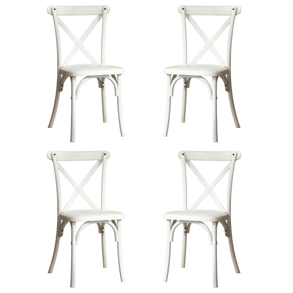 4-Pack Resin X-Back Chair, Mid Century Chair Modern Farmhouse Cross Back Chair for Kitchen ,Lime Wash