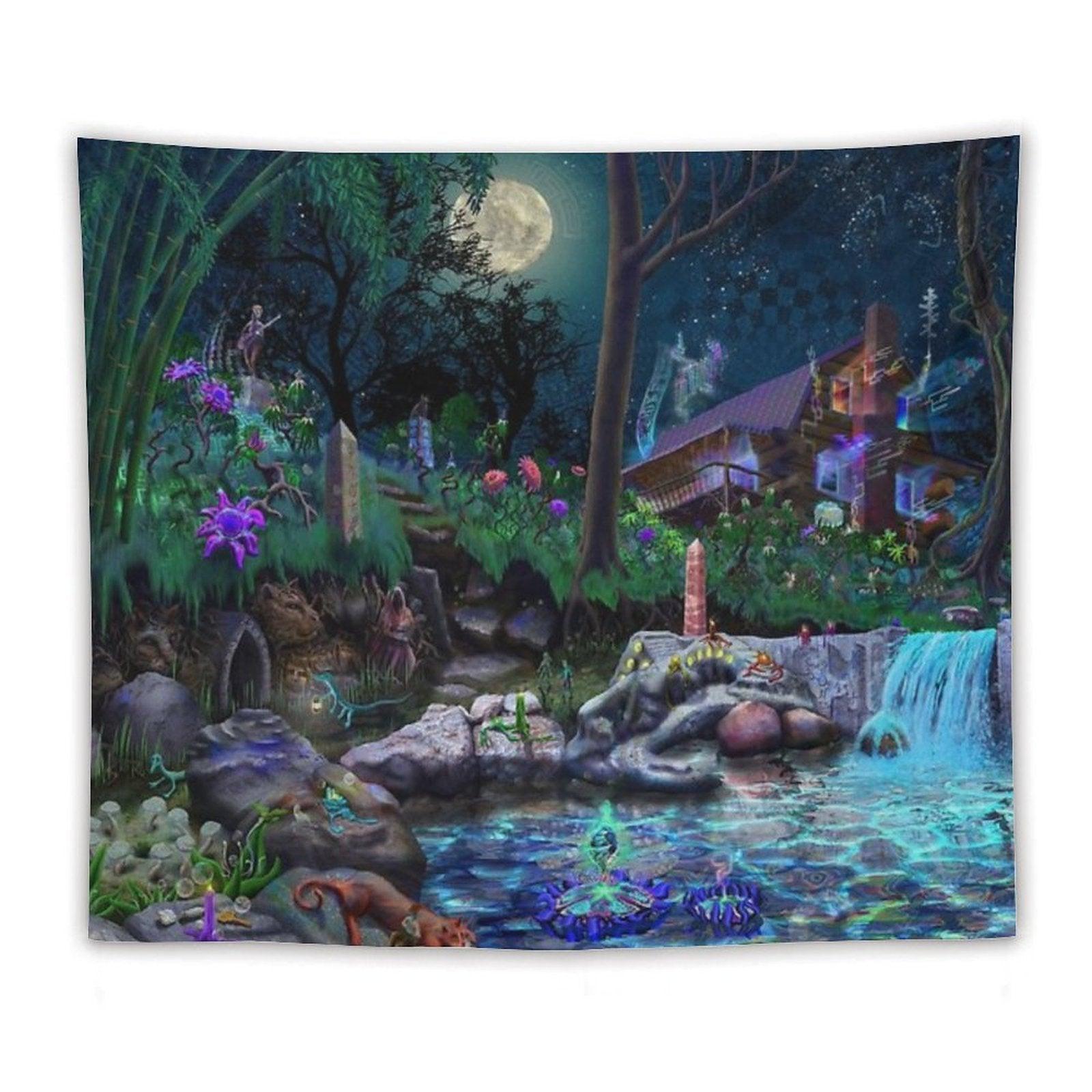 The PsyCabin - Trippy Psychedelic Visionary Garden Tapestry