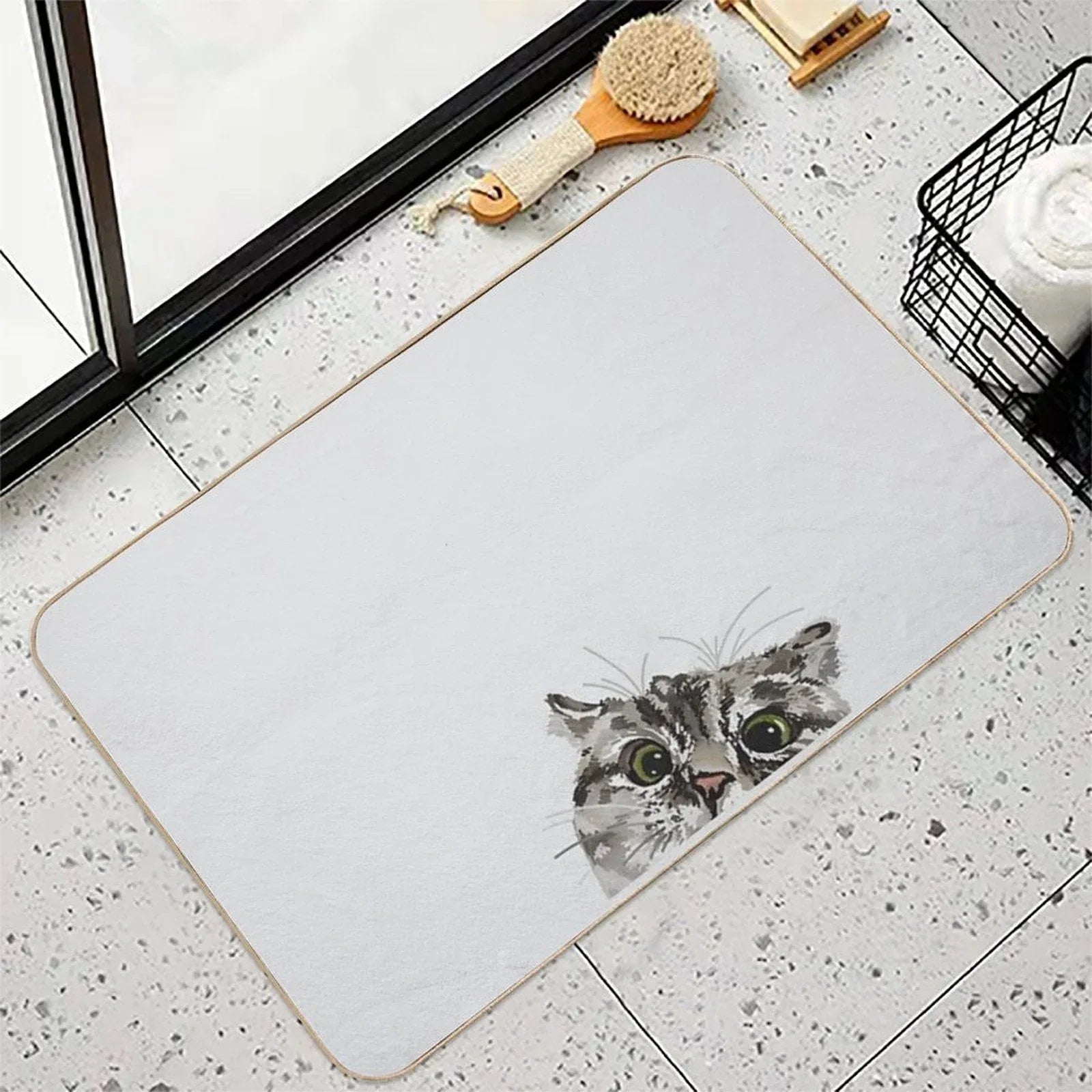 Peeking Tabby Bath Mat