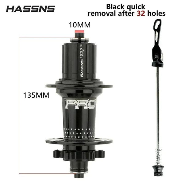 HASSNS PRO7 MTB Hub 32 Holes Bearing Bike Freehub Rear Hub Quick Release 32H Four Palin 7 8 9 10 11 12 Speed 6 Pawl Hubs