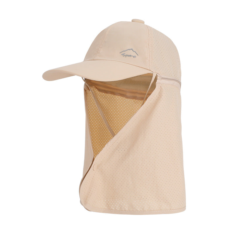 1pc Summer Baseball Cap with Detachable 360° Neck Sun Flap. For men, hiking, fishing, outdoor.