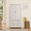 70 inch high kitchen pantry storage cabinet with 2 drawers and 3 shelves, large storage cabinet (antique white) - Antique White