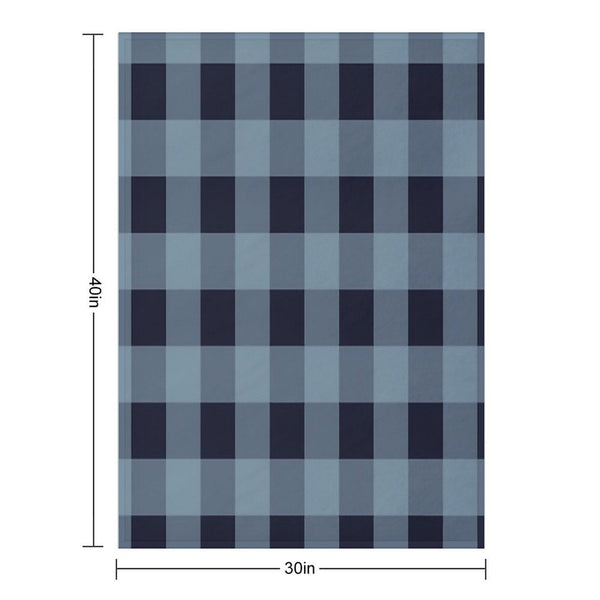Turquoise And Navy Buffalo Plaid Premium Throw Blanket