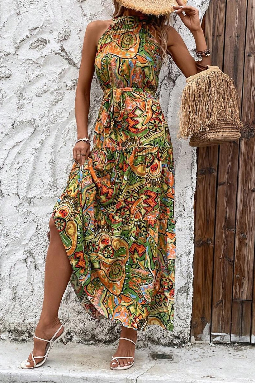 Elegant Floral Sleeveless Dress Lightweight & Feminine Summer Essential Beautiful Print Dress