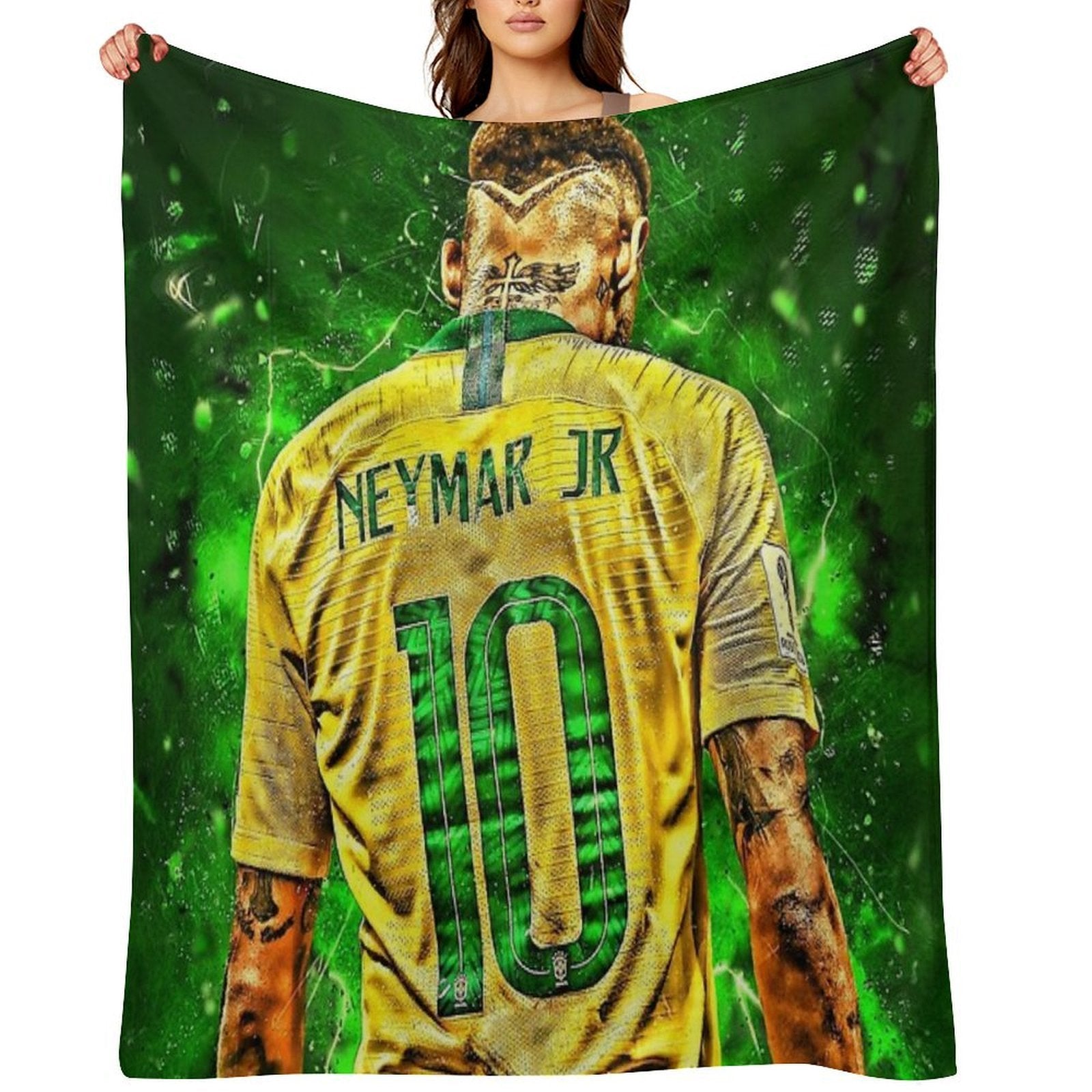 Neymar National Team Sustainable Throw Blanket