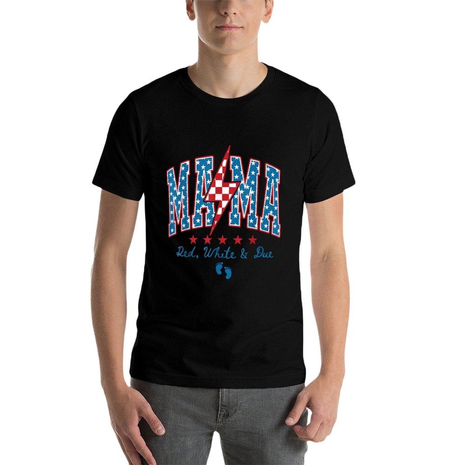 Mama Red White And Due 4th of July Pregnancy Announcement  Vintage-inspired T-Shirt