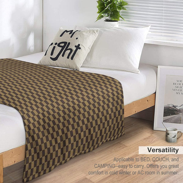 Chcolate Checker Wrinkle-free Throw Blanket