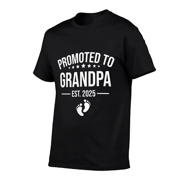 Birth Gift Co. Funny 1st Time Grandpa 2025 - Black, Small,, Unisex Adult, Cotton 60 Polyester 40, Novelty T-Shirt