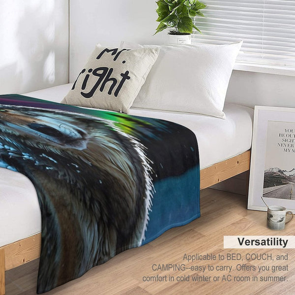 Timber Wolf And Winter Tundra Wrinkle-free Throw Blanket