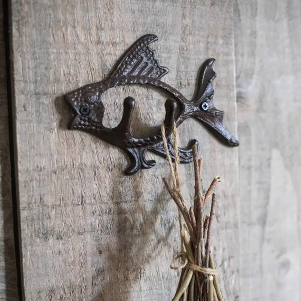 Antique Cast Iron Fish Wall Hook