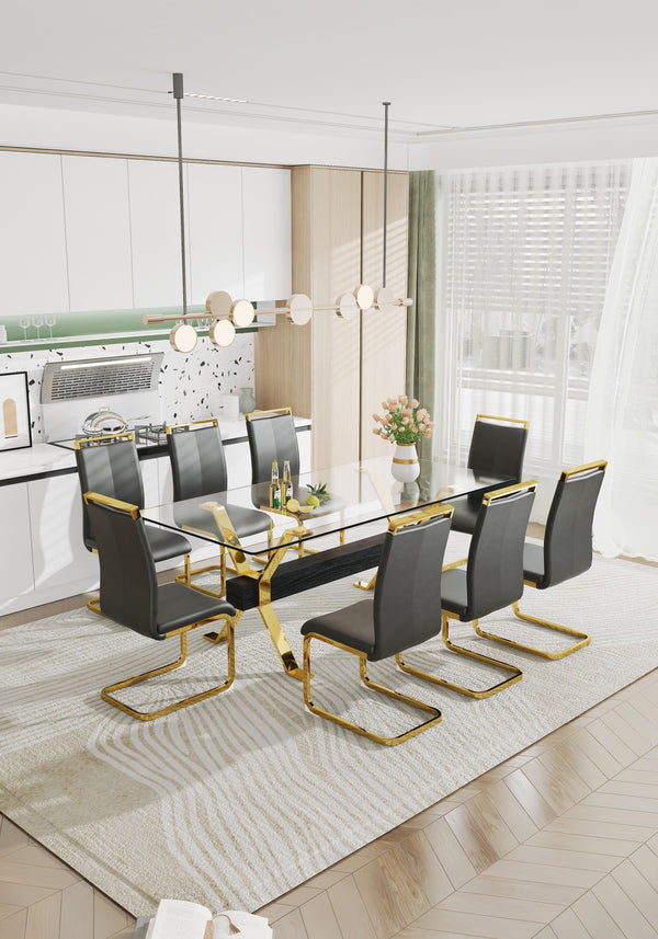 Dining table Modern tempered glass dining table Large modern office desk