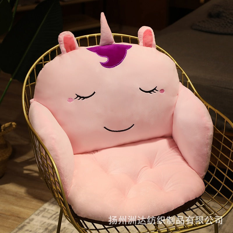 Cartoon animal connected seat cushion, integrated chair cushion, office sedentary student seat cushion