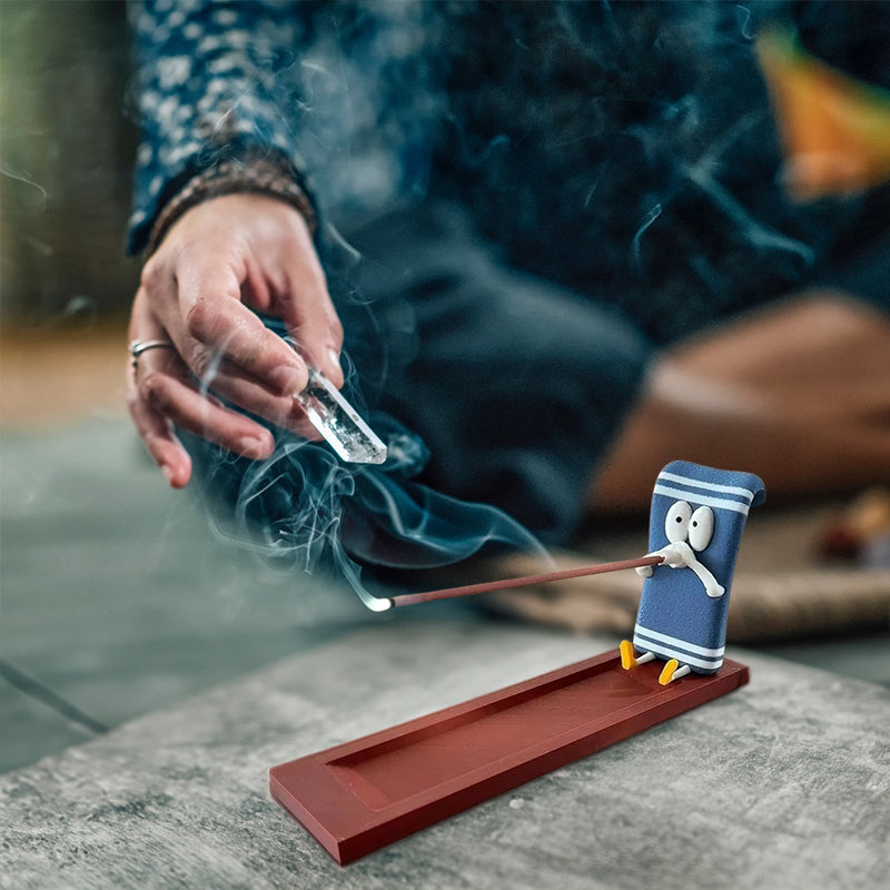 Towelie Servietsky Incense Stick Holder, realistic handmade crafts, home decor, ideal for meditation and yoga.