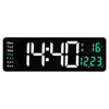 13/16 Inches Large LED Digital Wall Clock ,Wall Mounted Remote Control Temperature Date Week Display Timer Dual Alarm Clock - (16 inches) Green temperature