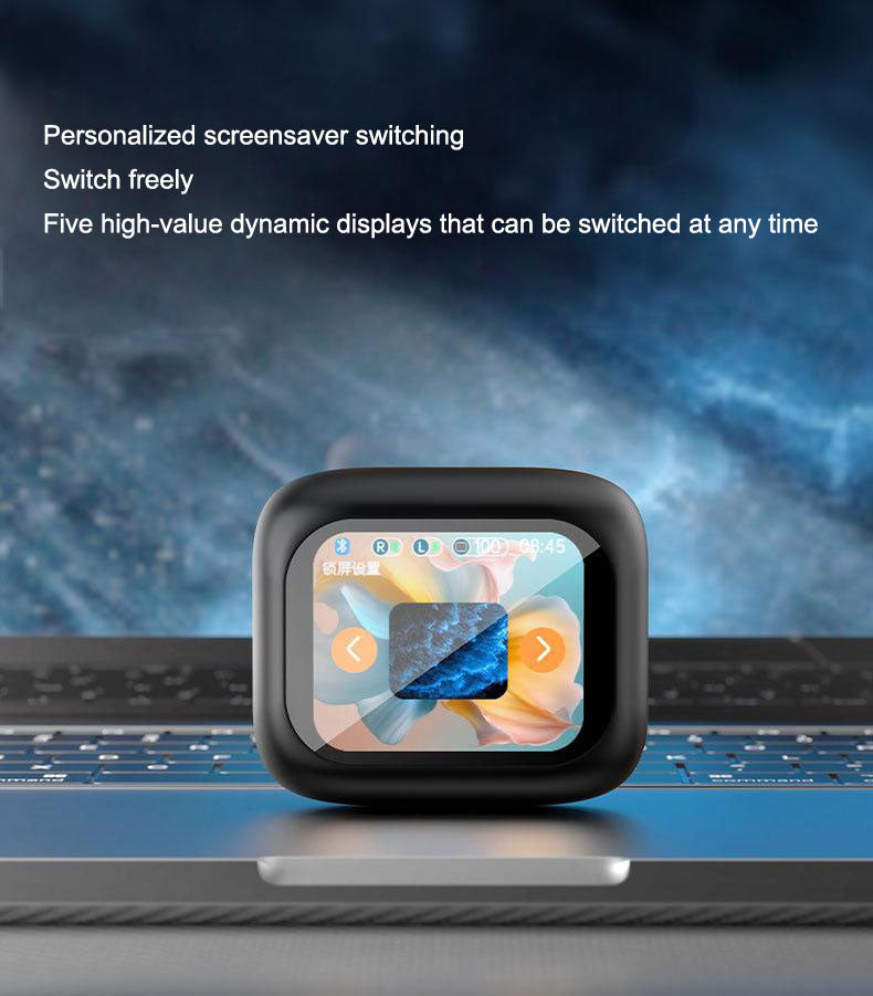 Full color touch screen ANC+ENC dual noise reduction Bluetooth earphones in ear multifunctional new wireless earphones