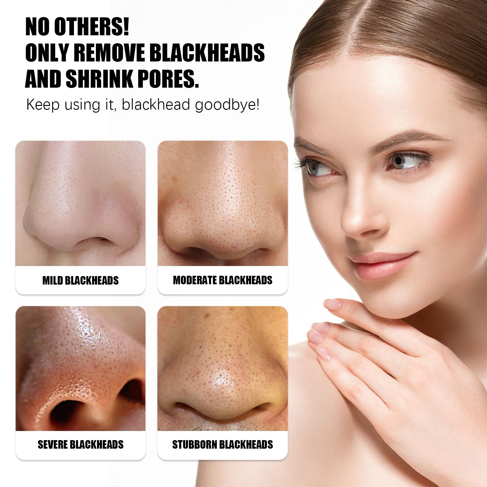 Remove Blackheads Peel Nose Mask, Deep Clean Remove Blackheads Acne And Tighten Pores Strawberry Nose Mask