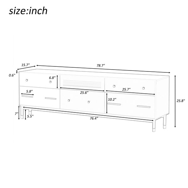 U-Can TV Stand for 75+ Inch TV Entertainment Center TV Media Console Table Modern TV Stand