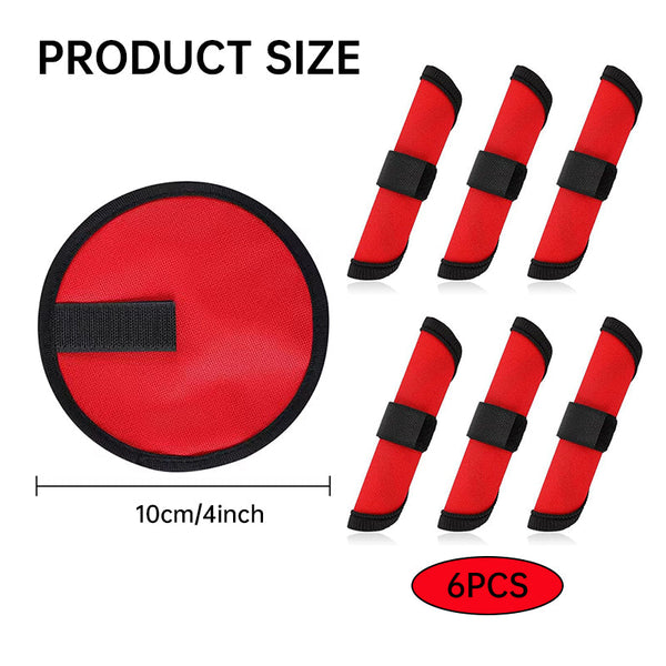 6 - piece set of 5.9 - inch lure wraps. Doubles as covers, gloves, hook protectors. Keeps anglers safe while fishing.