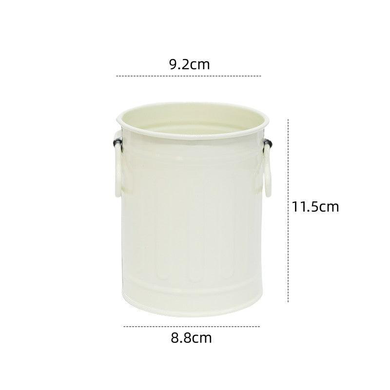 Cylindrical wrought iron pen holder DIY creative desktop storage bucket multifunctional stationery pen holder