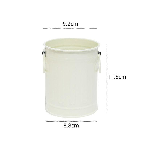 Cylindrical wrought iron pen holder DIY creative desktop storage bucket multifunctional stationery pen holder