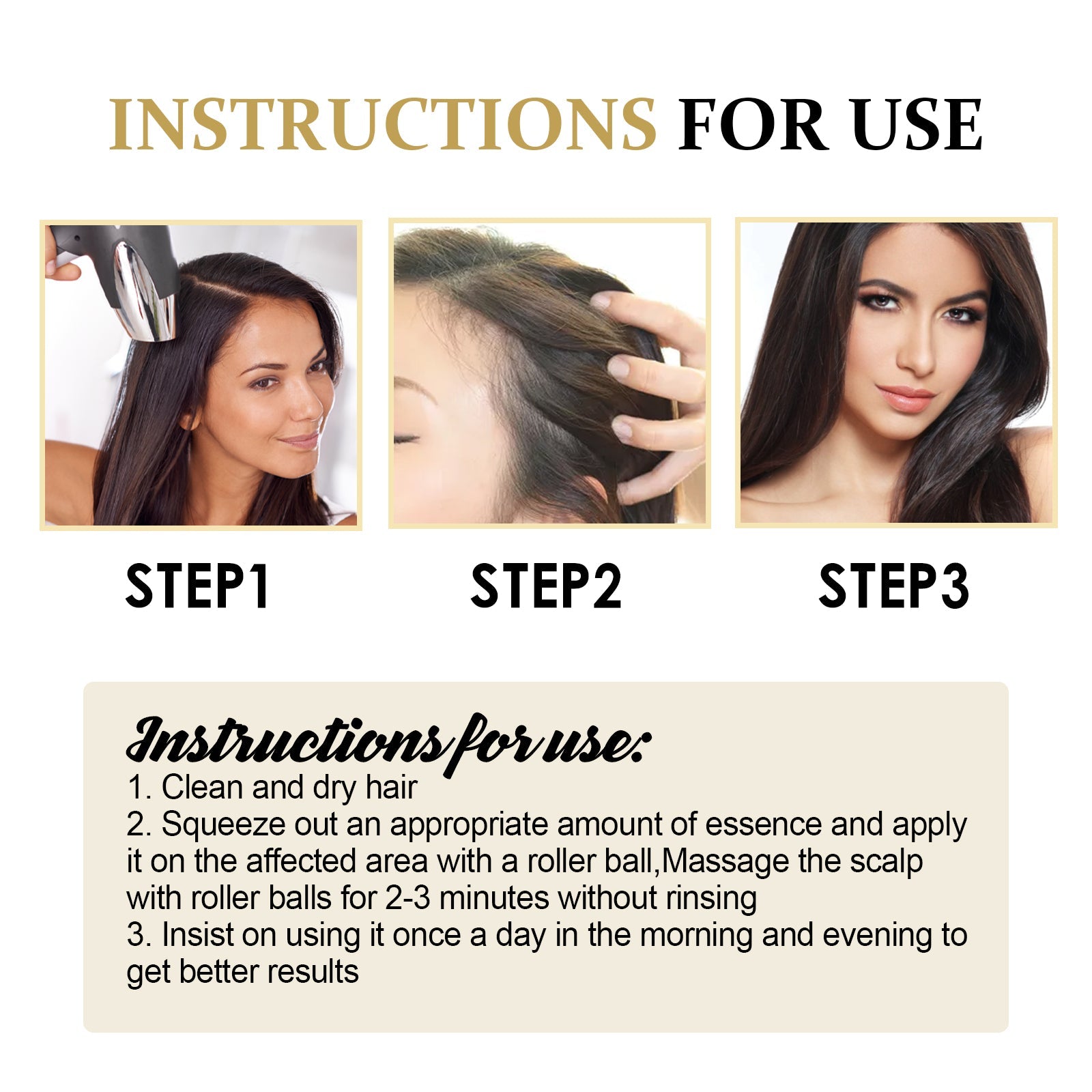 Hair Boost Darken Strengthen Essence, Scalp Massage Moisturizing Hair Roots Thick Smooth Hair Care Ball