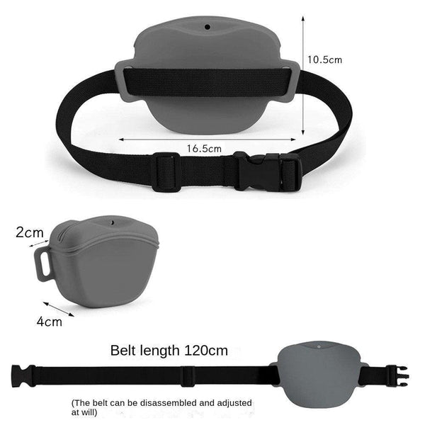 Silicone Dog Training Waist Bag Outdoor Portable Crossbody Pet Snack Pouch