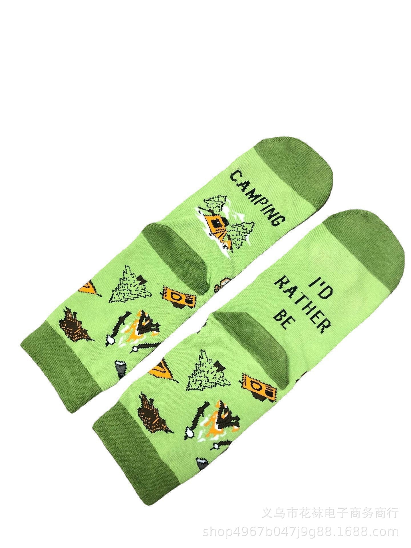 English Letters Socks Outdoor Camping Fishing Mountain Climbing Ski Sports Tube Socks