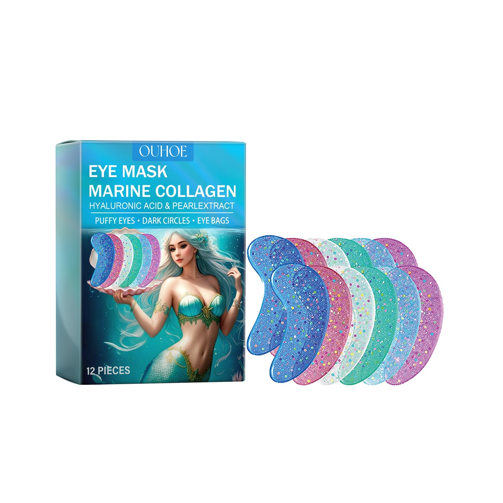 Marine Collagen Eye Mask, Moisturizing And Desalting Eye Bags Firming Skin Around Eyes Lifting Patch