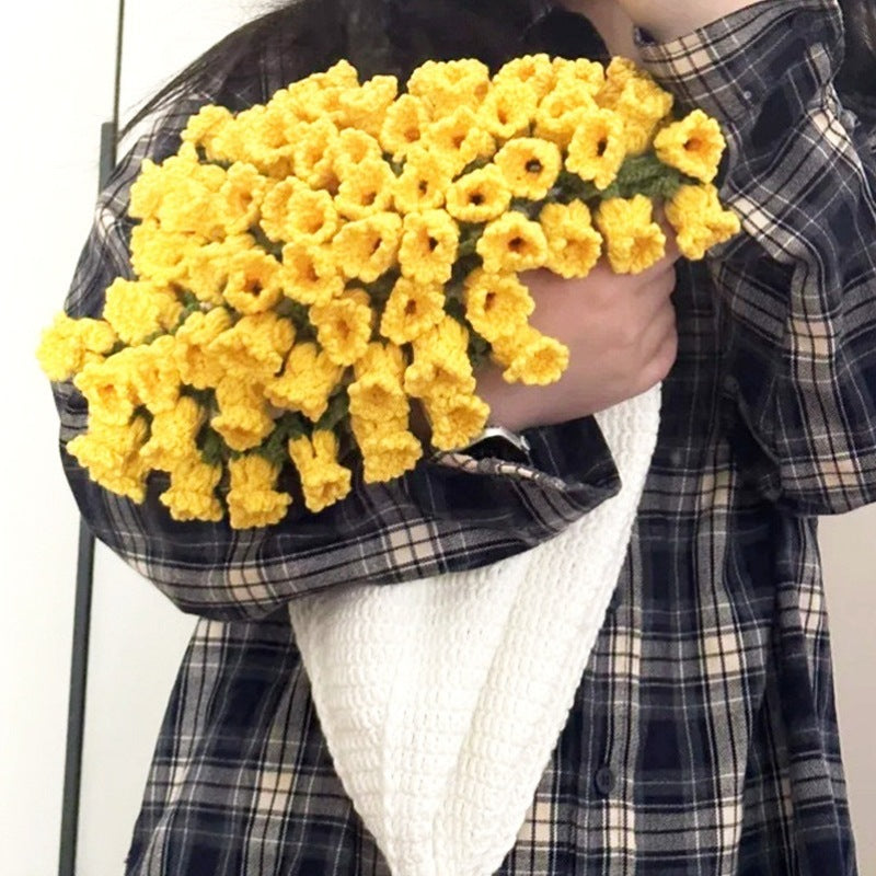 60cm New Creative Rose Bouquet Blanket (Finished), Crocheted Flower Bouquet Gift for Girlfriend