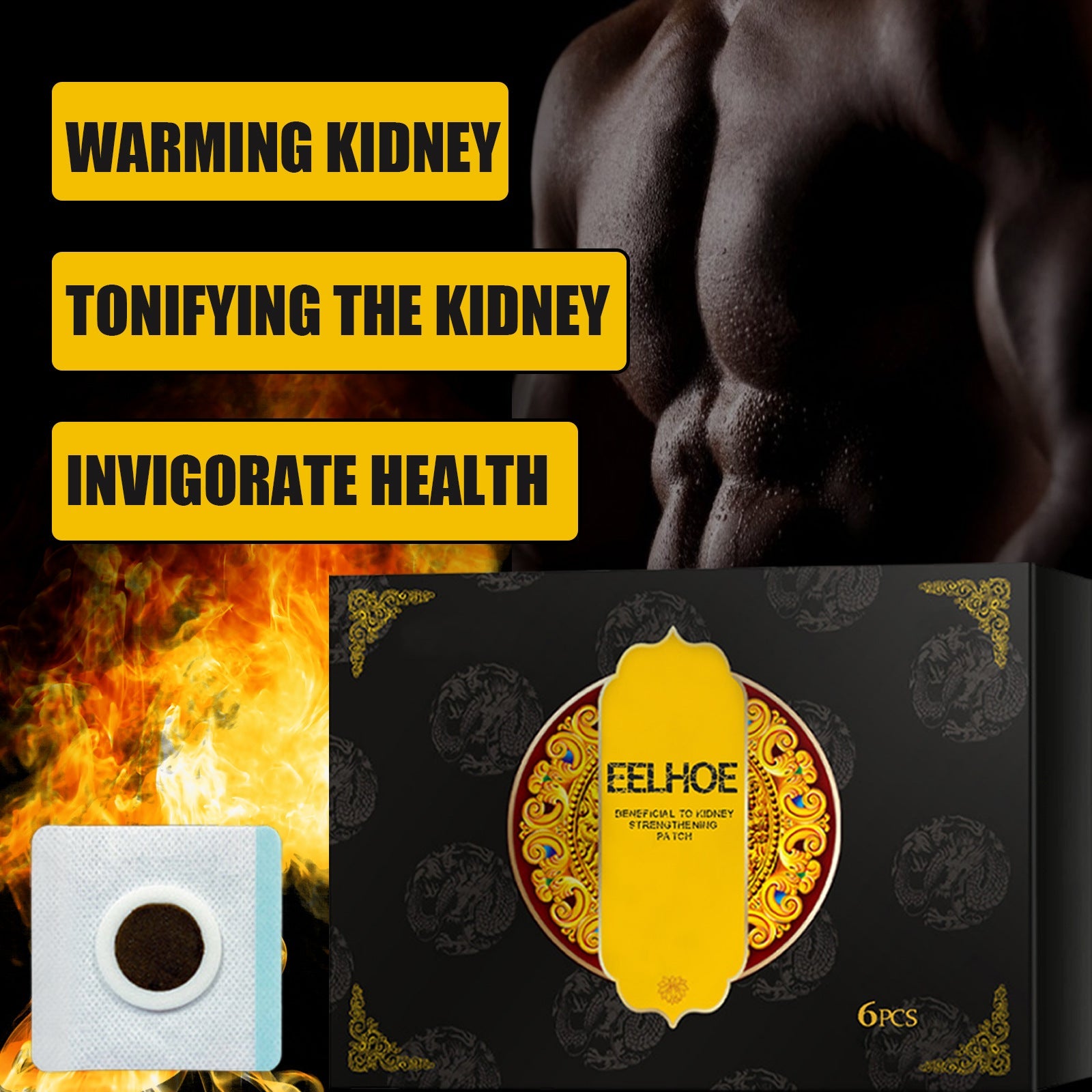 Strong Kidney Care Patch, Men's Body Toning Care Belly Button Patch Enhances Endurance And Stimulates Body Vitality