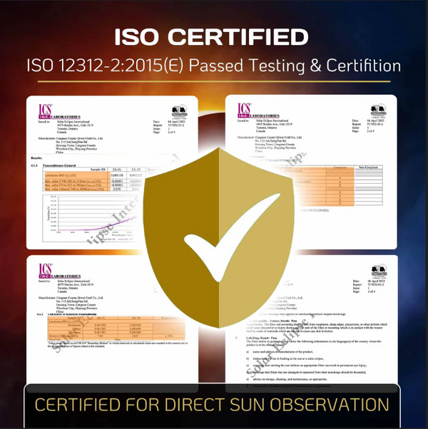 10 Pack Solar Eclipse Glasses ISO 12312-2:2015(E) & CE Certified 2015 Approved Safe Shades for Direct Solar Eclipse Viewing Dire
