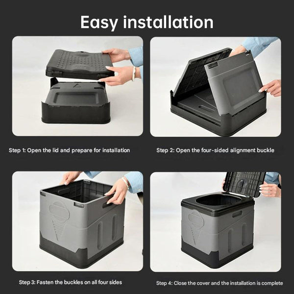 Portable folding camping toilet: adult/child use, self-contained, with lid and seat. V.I.P Digital Presence