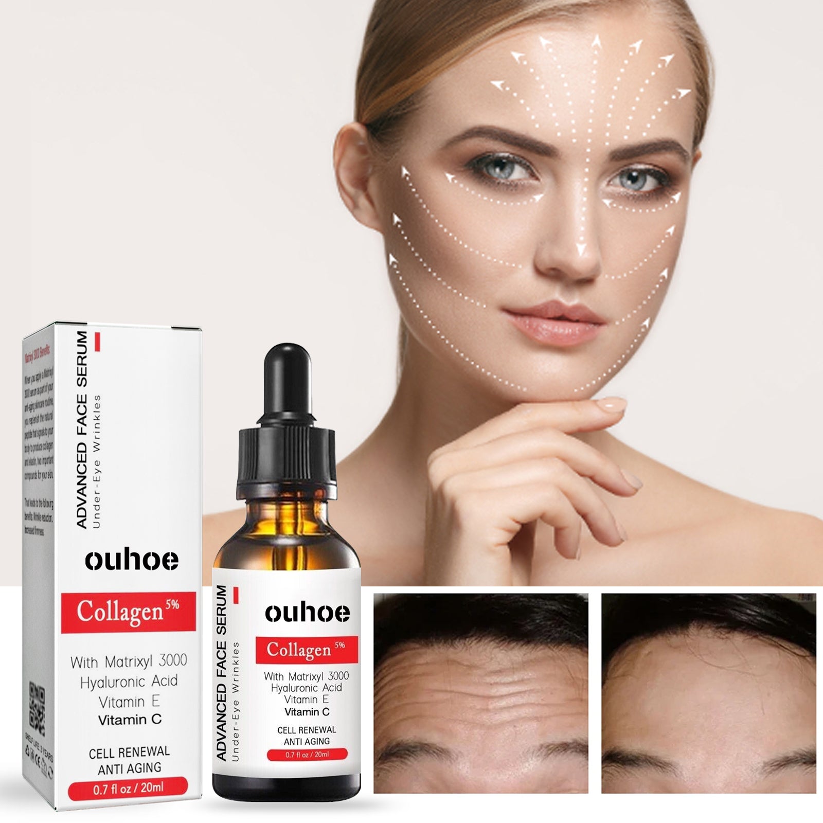 Face Anti-Wrinkle Essence, Firming Skin Lightening Lines And Anti-Aging Collagen Moisturizing Essence