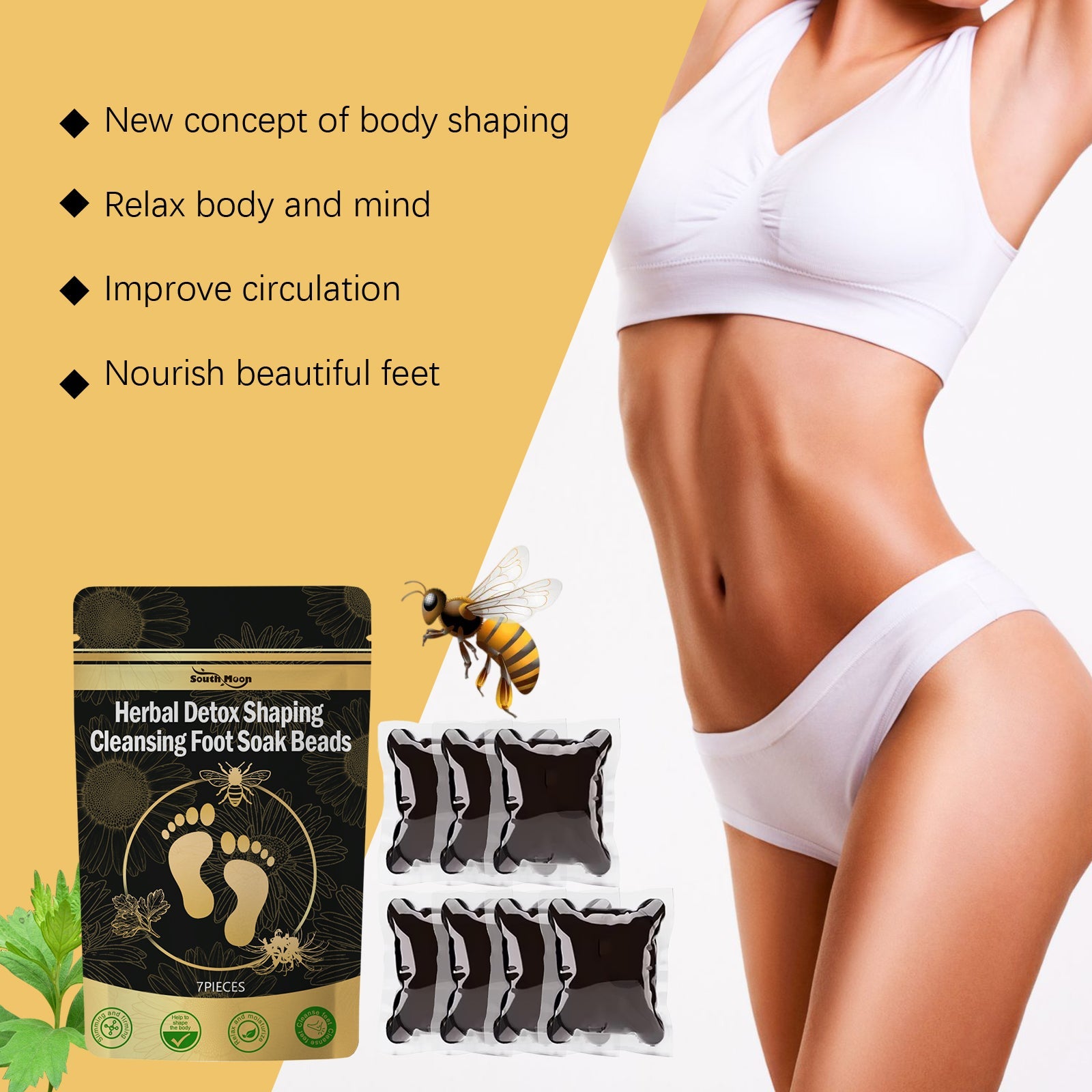Bee Venom Shaping Foot Foam Bead Firming Body Shaping Clean And Moisturizing Lifting Body Foot Bath Set