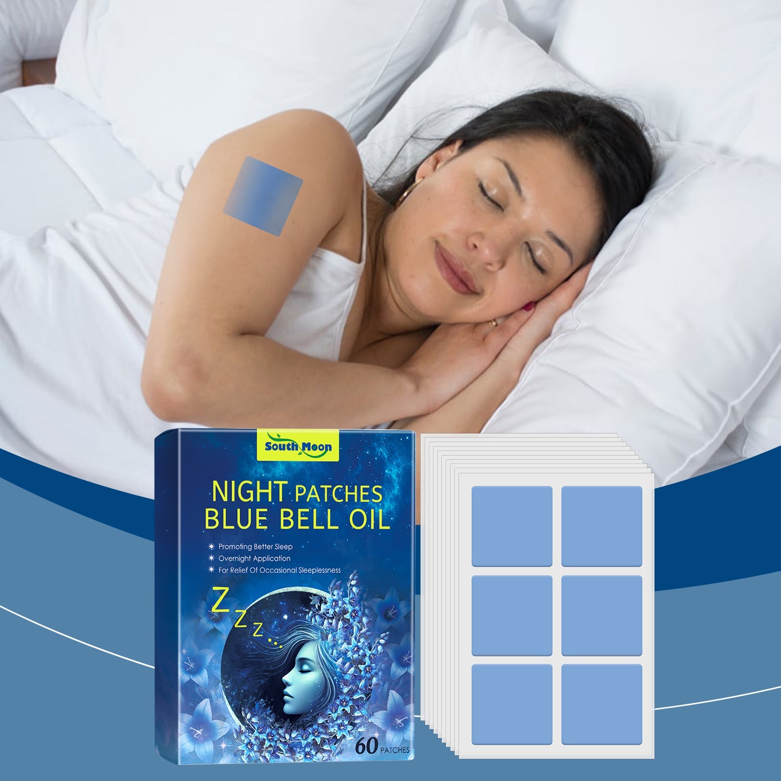 Blue Wind Chime Sleep Care Patch Night Care Sleep Fragrance Household Fragrance Essential Oil Patch